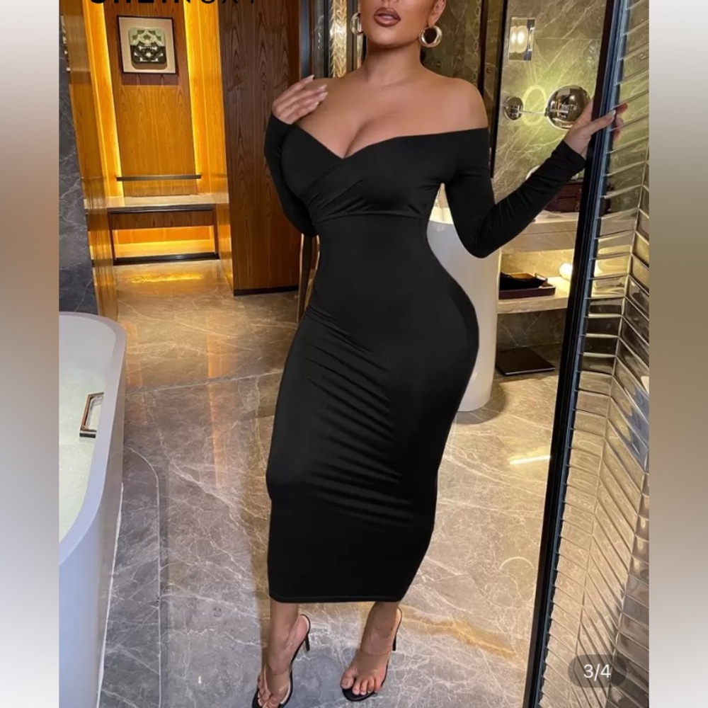 Elegant Black Off-Shoulder Dress